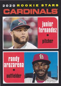 2020 Topps Heritage #216 Cardinals 2020 Rookie Stars (Junior Fernandez / Randy Arozarena) Front