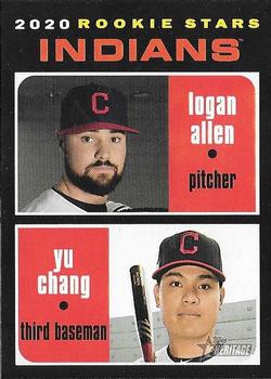 2020 Topps Heritage #231 Indians 2020 Rookie Stars (Logan Allen / Yu Chang) Front