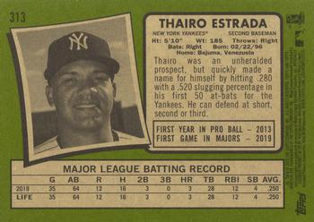 2020 Topps Heritage #313 Thairo Estrada Back