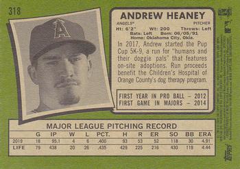 2020 Topps Heritage #318 Andrew Heaney Back