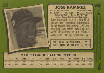2020 Topps Heritage #324 Jose Ramirez Back