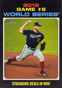 2020 Topps Heritage #332 2019 Game #6 World Series: Strasburg Deals in Win! Front