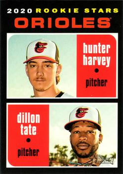 2020 Topps Heritage #362 Orioles 2020 Rookie Stars (Hunter Harvey / Dillon Tate) Front