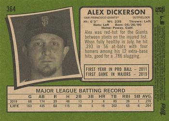 2020 Topps Heritage #364 Alex Dickerson Back