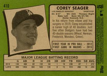 2020 Topps Heritage #410 Corey Seager Back