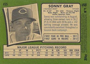 2020 Topps Heritage #455 Sonny Gray Back