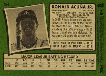 2020 Topps Heritage #464 Ronald Acuña Jr. Back