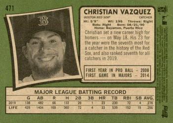 2020 Topps Heritage #471 Christian Vazquez Back