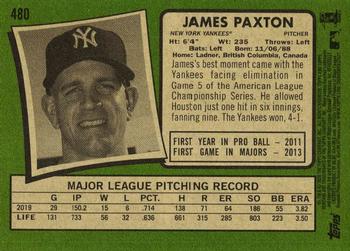 2020 Topps Heritage #480 James Paxton Back