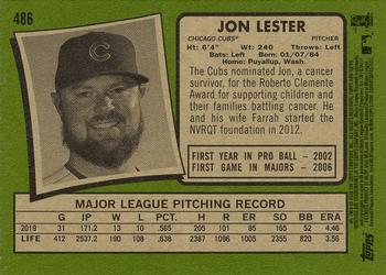 2020 Topps Heritage #486 Jon Lester Back