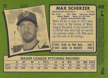 2020 Topps Heritage #82 Max Scherzer Back