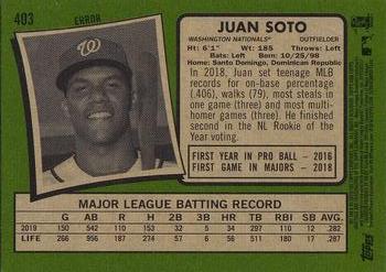 2020 Topps Heritage #403 Juan Soto Back