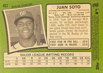 2020 Topps Heritage #403 Juan Soto Back