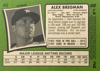 2020 Topps Heritage #453 Alex Bregman Back