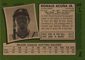 2020 Topps Heritage #464 Ronald Acuña Jr. Back