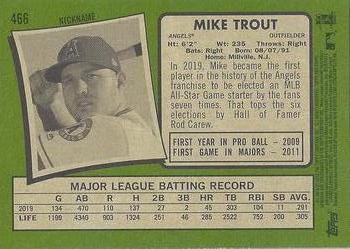 2020 Topps Heritage #466 Mike Trout Back