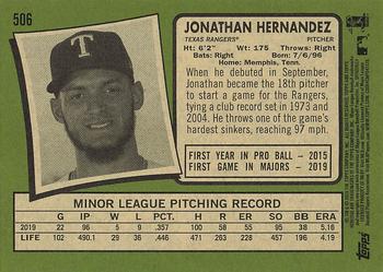 2020 Topps Heritage #506 Jonathan Hernandez Back