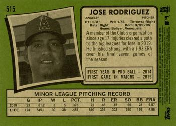 2020 Topps Heritage #515 Jose Rodriguez Back