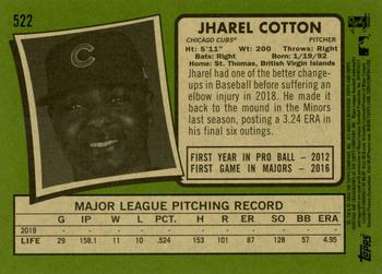 2020 Topps Heritage #522 Jharel Cotton Back