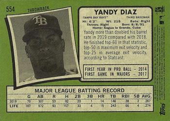 2020 Topps Heritage #554 Yandy Diaz Back
