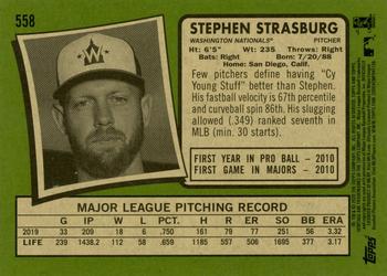 2020 Topps Heritage #558 Stephen Strasburg Back