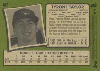 2020 Topps Heritage #603 Tyrone Taylor Back