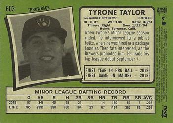 2020 Topps Heritage #603 Tyrone Taylor Back