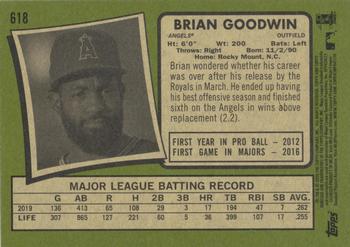 2020 Topps Heritage #618 Brian Goodwin Back