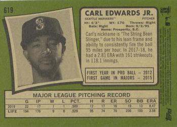 2020 Topps Heritage #619 Carl Edwards Jr. Back