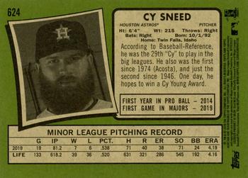 2020 Topps Heritage #624 Cy Sneed Back