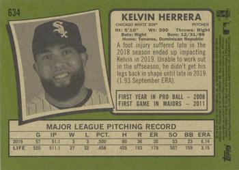 2020 Topps Heritage #634 Kelvin Herrera Back