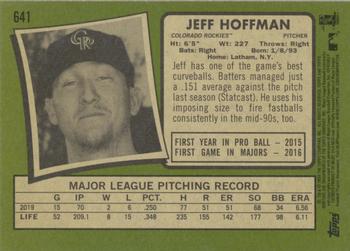 2020 Topps Heritage #641 Jeff Hoffman Back