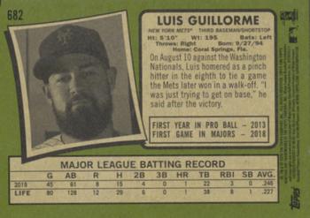 2020 Topps Heritage #682 Luis Guillorme Back