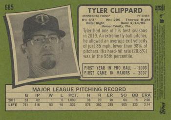 2020 Topps Heritage #685 Tyler Clippard Back
