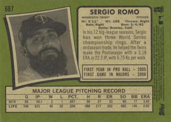 2020 Topps Heritage #687 Sergio Romo Back