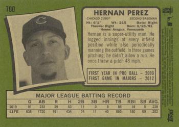 2020 Topps Heritage #700 Hernan Perez Back