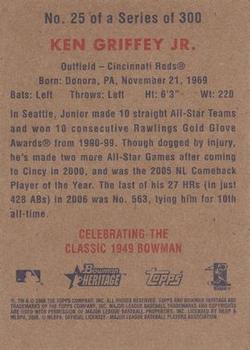 2006 Bowman Heritage - Silver Foil #25 Ken Griffey Jr. Back