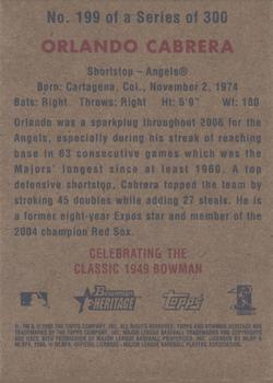 2006 Bowman Heritage - Silver Foil #199 Orlando Cabrera Back