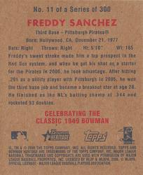 2006 Bowman Heritage - Mini #11 Freddy Sanchez Back