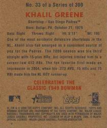 2006 Bowman Heritage - Mini #33 Khalil Greene Back