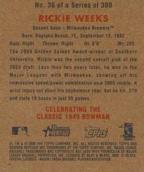 2006 Bowman Heritage - Mini #36 Rickie Weeks Back
