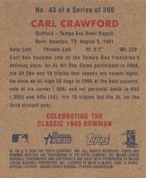 2006 Bowman Heritage - Mini #43 Carl Crawford Back