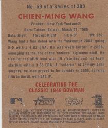 2006 Bowman Heritage - Mini #59 Chien-Ming Wang Back