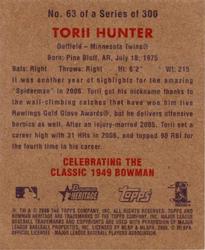 2006 Bowman Heritage - Mini #63 Torii Hunter Back