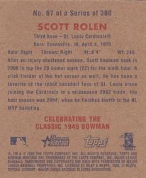 2006 Bowman Heritage - Mini #67 Scott Rolen Back