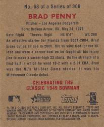 2006 Bowman Heritage - Mini #68 Brad Penny Back
