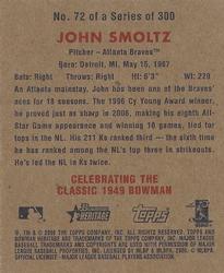 2006 Bowman Heritage - Mini #72 John Smoltz Back
