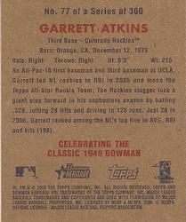 2006 Bowman Heritage - Mini #77 Garrett Atkins Back