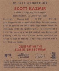 2006 Bowman Heritage - Mini #101 Scott Kazmir Back