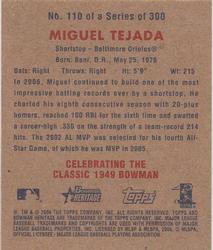 2006 Bowman Heritage - Mini #110 Miguel Tejada Back